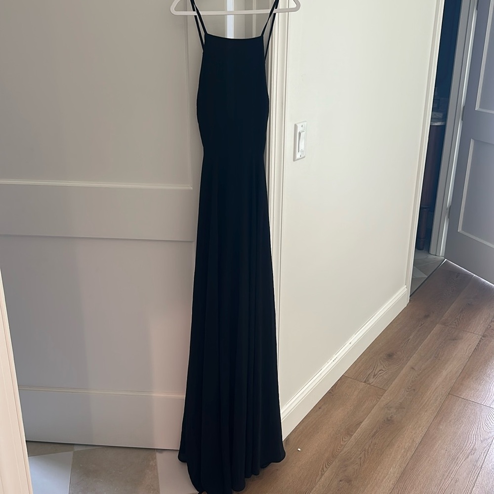 Lulus black bridesmaid maxi